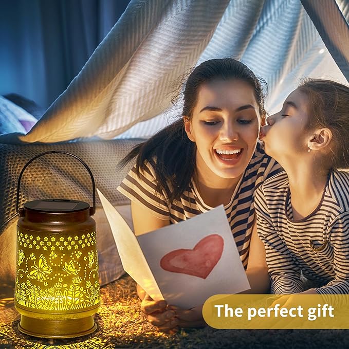 Styleonme Butterfly Lover Solar Light, Mother's Day Lantern Gift for Women Mom Grandma Sister, Hanging Image Butterflys Lanterns, Yard Corridor Garden Decor, Thanksgiving Day, Birthday Gifts