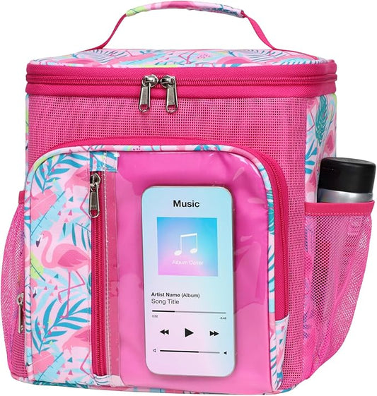 F-color Hanging Shower Caddy Portable - College Dorm Essentials for Guys with Hooks, Quick-Dry Shower Bag for Dorm Travel Gym Camping Essentials, Water-Resistant with Multiple Pockets, Pink Flamingo