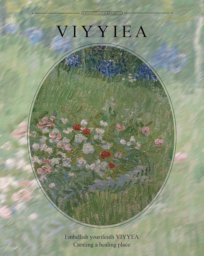 VIYYIEA Gold Framed Wall Art Canvas Print Home Decor Flower Wall Decor Van Gogh Wall Art Vintage Botanical Garden Prints House Decor Floral Paintings Wall Pictures for Living Room Bedroom 11x14in