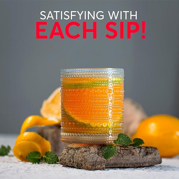 Hobnail Drinking Glasses, Vintage Glassware Set of 6, Vintage Drinking Glasses 11.8 oz, Bubble Glasses Drinking, Hobnail Glasses, Vintage Glass Cups, Jupiter Glasses for Juice, Soda, Beer, Whisky