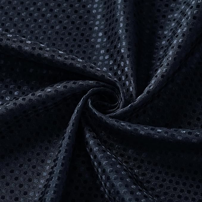 3 in 1 Stall Half Size Navy Blue Shower Curtain Set-36 W x 72 H, Modern Waffle Waterproof Fabric and PEVA Liner Set with Stainless Steel Hooks