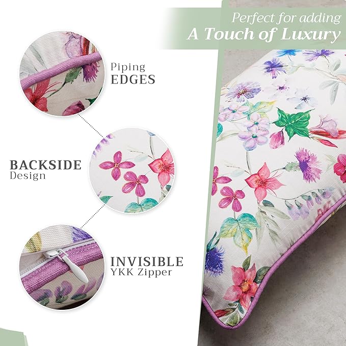 Maison d' Hermine Decorative Pillow Covers 12x20 Inch Rectangular 100% Cotton Throw Pillow Covers with Zipper - Chair, Couches, Sofas, Bedroom, Home for Easter Decorations (Chardon)