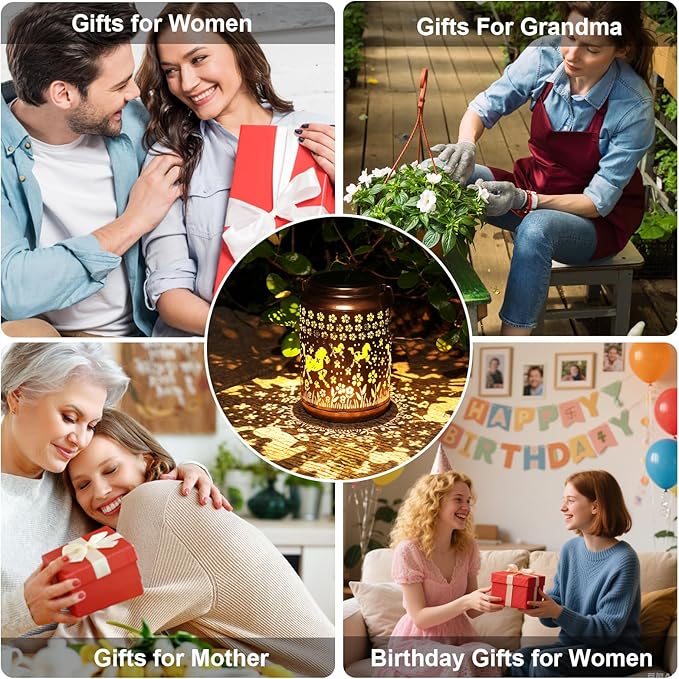 Solar Lanterns Outdoor, Horse Lantern Garden Decor Waterproof Decor Light Hanging Solar Lights Yard Decor, Gifts for Women, Gifts for Mom, Gifts for Grandma