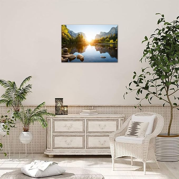 SKASNFAI National Park Canvas Wall Art Mountain Nature Landscape Painting Artwork Framed Home Decor for Living Room Bedroom (12x16 inch)