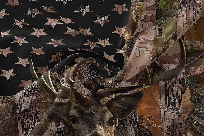 Tailor Shop Deer Comforter Sets King Size,American Flag Camo Bedding Sets for Boys Kids Teens Hunting Comforter Sets Woodland Moose Wildlife Forest Bed Set, with 1 Comforter 2 Pillowcase……