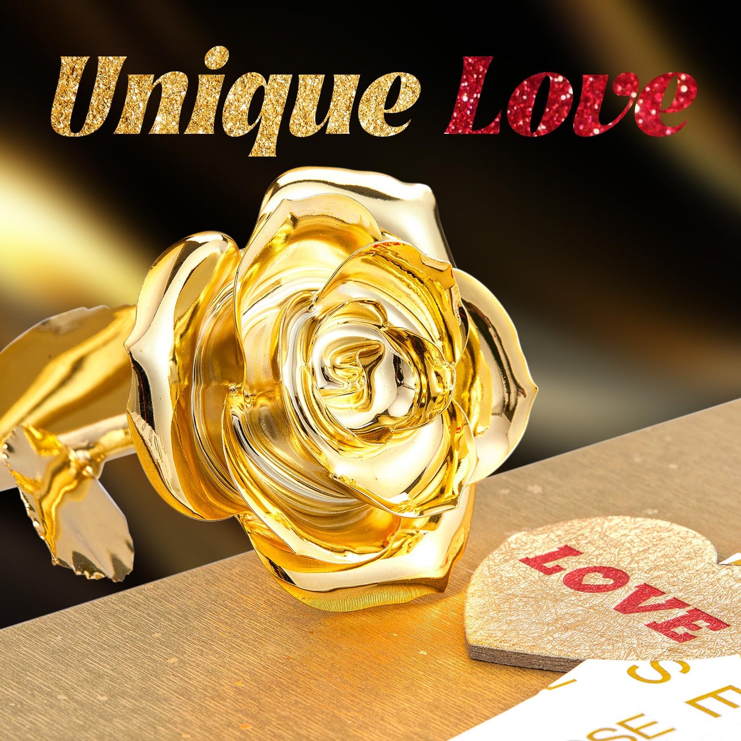 Mikasol Gold Dipped Real 24K Gold Rose, 1 Pack Infinity Flower Decor Hand Dipped in 24K Romantic Rose Gifts for Women in Her Wife Girlfriend Birthday Anniversary Valentines Mothers Day Christmas