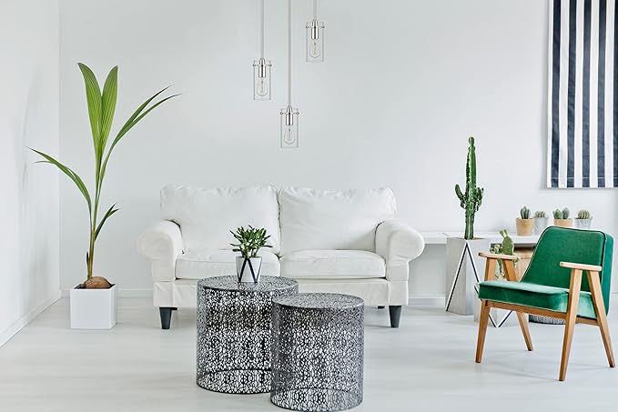 Brushed Nickel Pendant Lights Kitchen Island - Small Clear Glass Pendant Light Fixture