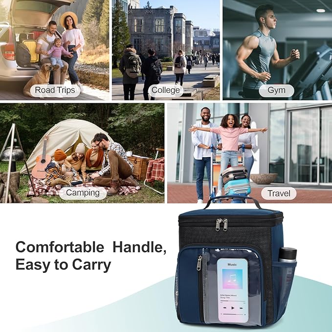 F-color Hanging Shower Caddy Portable - College Dorm Essentials for Guys with Hooks, Quick-Dry Shower Bag for Dorm Travel Gym Camping Essentials, Water-Resistant with Multiple Pockets, Dark Blue