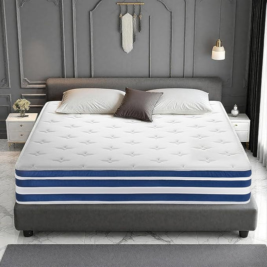 TwinXL Mattress, Hybrid Memory Foam 12 Inch Mattress in a Box Springs Mattresses with Fiberglass Free Gel Memory Foam for Breathable & Pressure Relief, Motion Isolation, Strong Edge Support