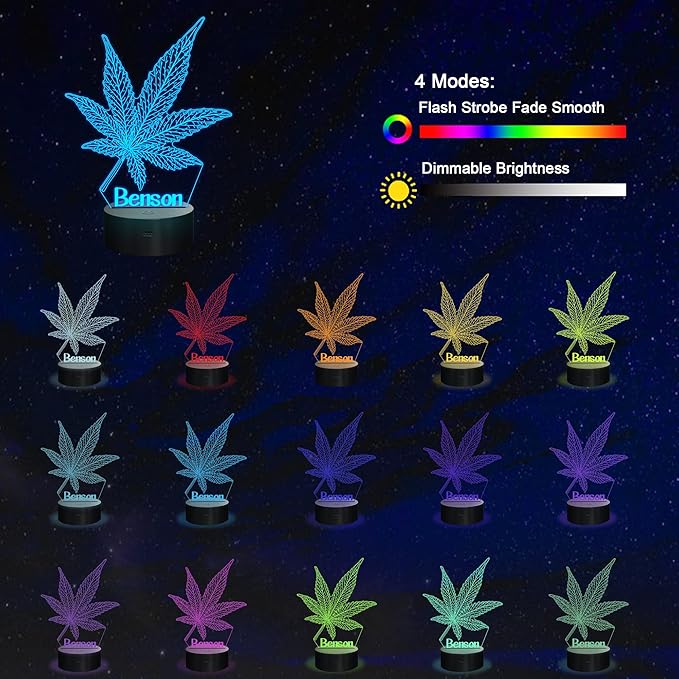 Personalized 3D Leaf LED Light 16 Color Changing Table Light Night Light with Remote Control 16 Colors Changing Table Desk Bedroom Decor Optical Home Room Store Decoration