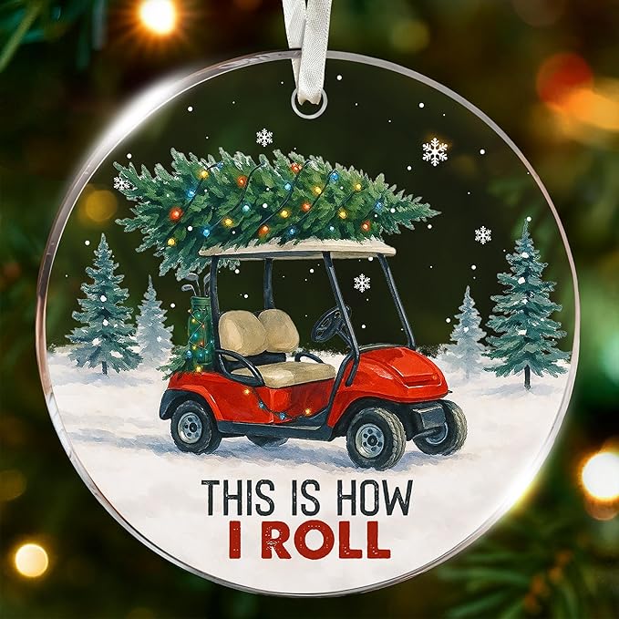 Golf Cart Ornament - Ideal Golf Ornament for Christmas Tree 2025 - Gifts for Golfer, Men, Women - Funny Ornaments for Golfer - Golf Ornaments - Golf cart Christmas Decorations