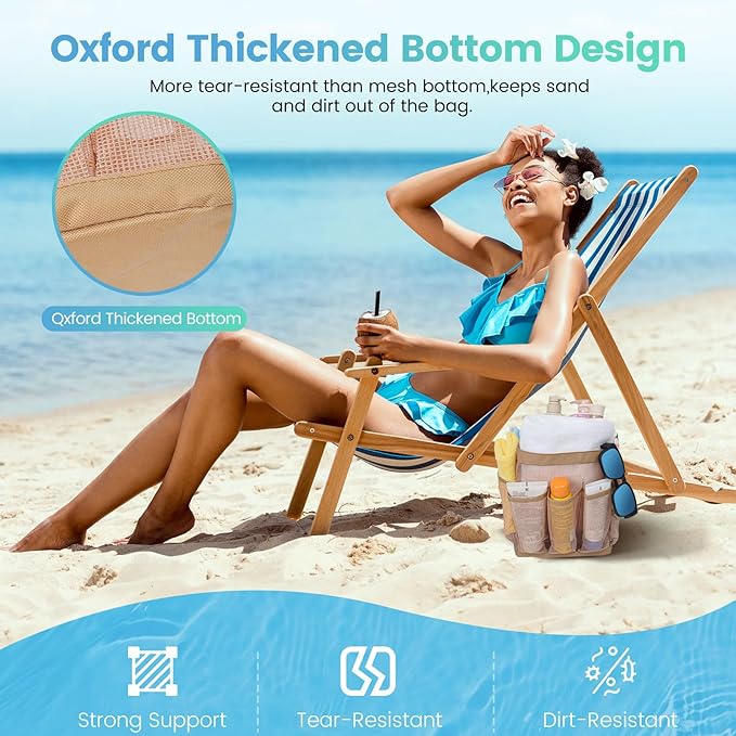 Shower Caddy for College Dorm Room Essentials for Girls with 9 Pockets,Large-Capacity Shower Basket,Quick Dry Toiletry Tote Bag for Women,Outdoor Gym,Travel,Swim,Beach Camping Essentials-Brown