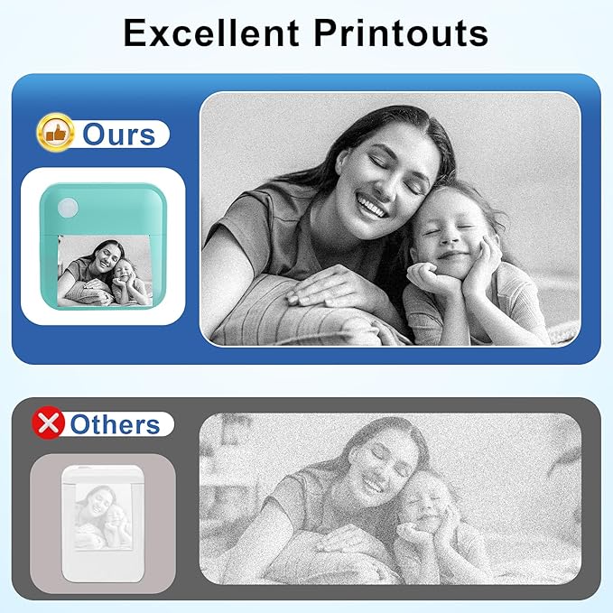 Label Maker Machine with Tape - Thermal Label Printer Bluetooth Label Maker Machine, Mini Printer Sticker Maker for Home, Kitchen, School, Office Organization (Light Blue)