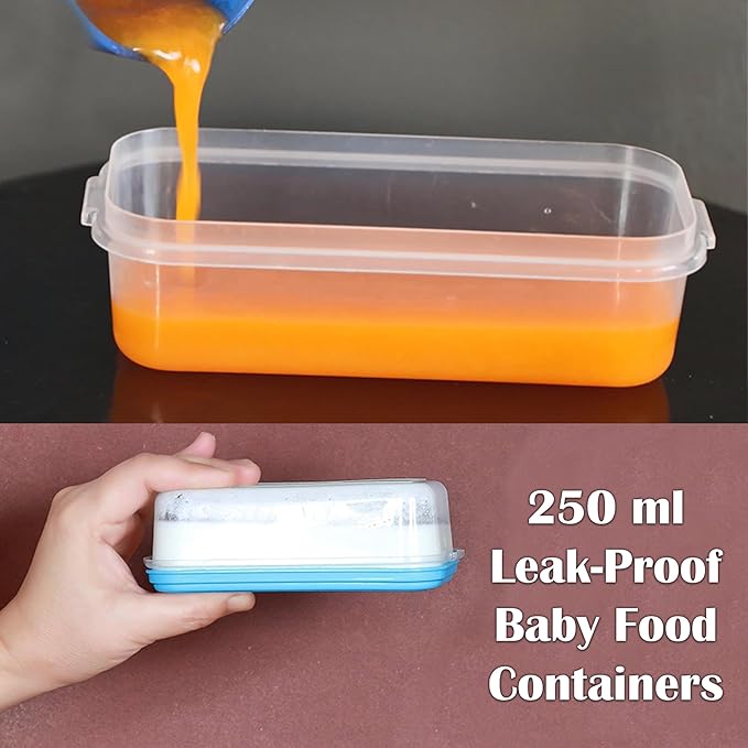 ARSUK Small Food Containers with Lids 8oz/250ml (8 Pack) - Mini Plastic Storage Containers for Snacks, Meal Prep and Lunch - Reusable, Leakproof, Airtight - Microwave and Freezer Safe