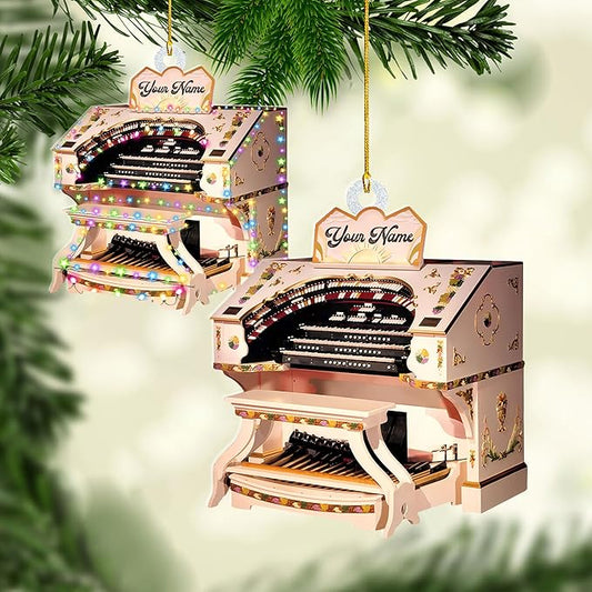 Mostefy Personalized Organ Christmas Ornament 2025, Custom Name Musical Instrument Holiday Decoration, Unique Pipe Organ Keepsake Gift for Musicians & Music Lovers (Organ3)