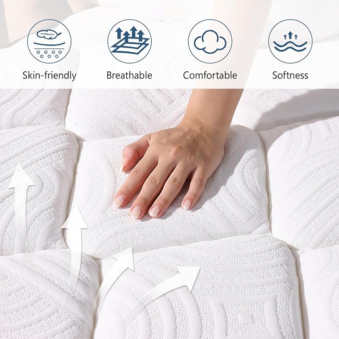 King Size Mattress, 12 Inch Hybrid Memory Foam King Mattress in a Box, Pressure Relief, Medium Firm, CertiPUR-US