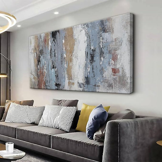 YISXINOAG Colorful Abstract Canvas Art Wall Decor Painting Home Wall Decor 20x40 Inch Decorations Blue Brown And White Wall Art Office Decor Colorful Canvas Picture Artwork For Bedroom Kitchen