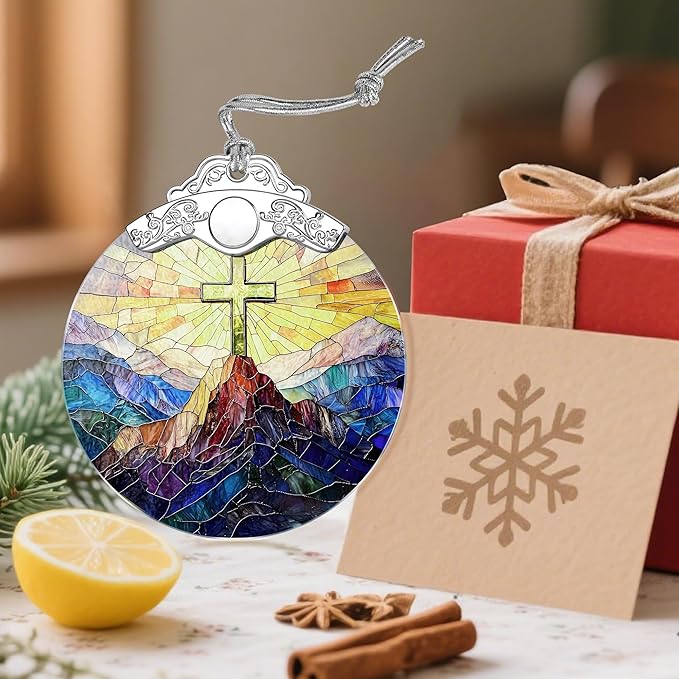 Christian Christmas Decorations - Jesus Home Decor | Cross Christmas Ornaments | Xmas Tree Ornament – Religious Gifts | Christian Gifts | Easter Faith Cross Gift