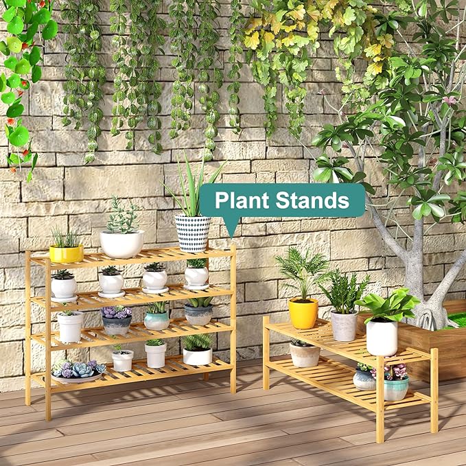 Shoe Rack, 4-Tier Long Shoe Rack for Entryway, Bamboo Wood Shoe Shelf for Closet & Hallway, Long 33IN | Beautiful | Functional | Sturdy | Durable