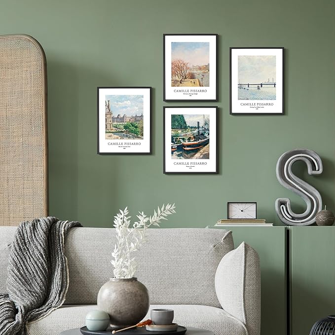 EVOLE HOME Camilie Pissarro Art Prints, Set of 4 Wall Art, Unframed 8x10 Art Prints, Giclée Prints, Impressionism Art Poster for Home Decor, Office Wall Decor, Gift for Men, Women