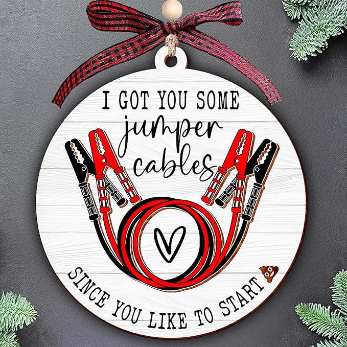 Funny Ornaments for Adults, Great Christmas Ornaments & Jumper Cables Ornament - Unique Gag Gifts for Christmas Tree - Novelty Items and Adult-Themed Funny Gifts for Christmas