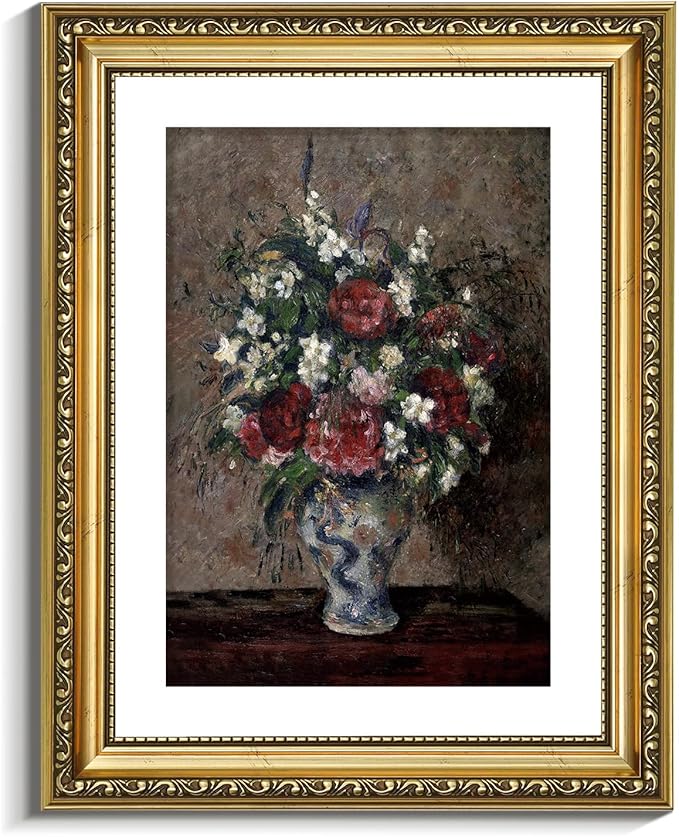 VIYYIEA Gold Framed Wall Art Canvas Print Home Decor Flower Wall Decor Vintage Botanical Prints Floral Paintings Art Pictures Room Decor Floral Wall Art Prints for Living Room Bedroom Office 11x14in