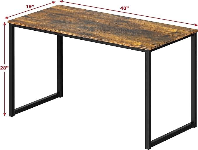 SHW Mission 40-Inch Home Office Computer Desk, Rustic Brown