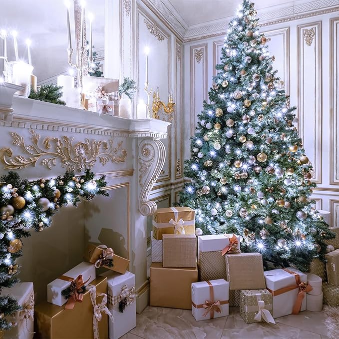 JMEXSUSS 150 LED White Christmas Lights Indoor Outdoor Waterproof, 59 Ft Connectable White String Lights Plug in, 8 Modes Twinkle Fairy Light for Bedroom Room Party Christmas Tree Decor