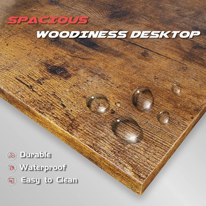 Homall L Shaped Gaming Desk Computer Corner Desk PC Gaming Desk Table with Large Monitor Riser Stand for Home Office Sturdy Writing Workstation (Classical Brown, 51 Inch)