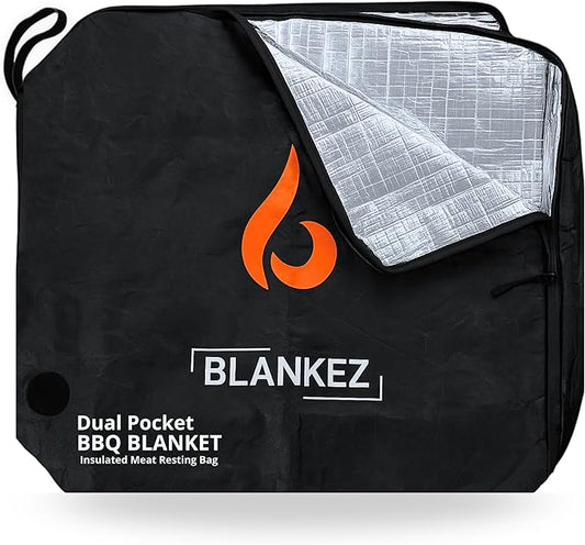 BBQ Blanket for Resting Meat Extra Large, Insulated Meat Resting Bag | Reusable Brisket Blanket for Grilling & Smoking, Smoker Resting Bag for Smoked Meat, Ribs | Gift for Men, Dual-Pocket XL 23in.