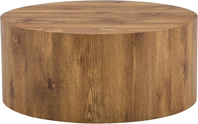 Modern Coffee Table,27.5Inch Round Top Tea Table,Living Room Center Table with Texture for Living Room,Office,Apartment