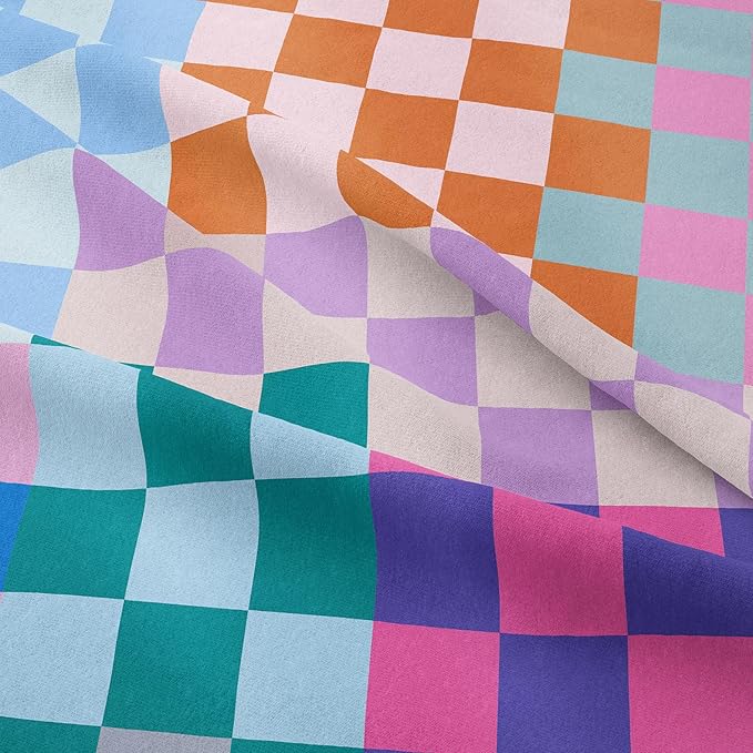 Tailor Shop Plaid Comforter Sets Full Bedding Set Women Men Checkerboard Grid Bedding Boys Girls Checkered Geometric Room Decor with 2 Pillowcases