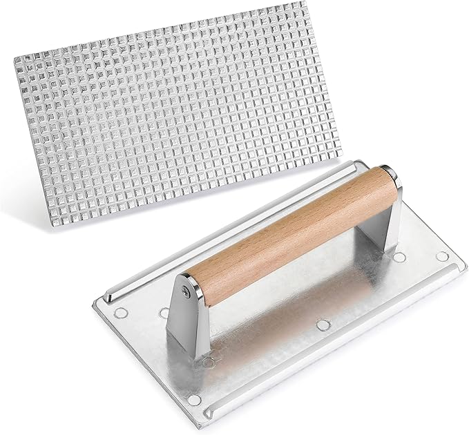 New Star Food Service 36411 Commercial Grade Aluminum Steak Weight/Bacon Press, 8.25 by 4.25-Inch