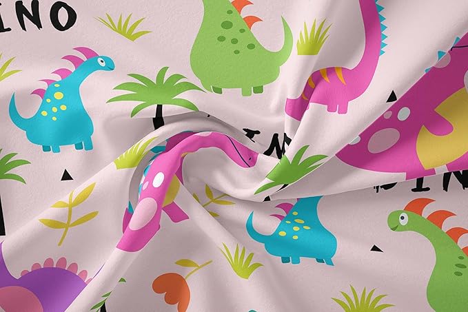 Tailor Shop Pink Dinosaur Bedding Set for Girls - Full Size Comforter Set with 1 Comforter 2 Pillowcase