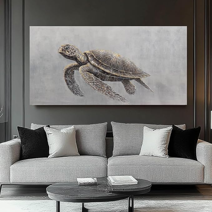 SDYA Minimalist Art Wall Decor Animal Decorative Pictures Black and Brown Art for Walls 24"x48" Artwork for Bedroom Dining Room Decor