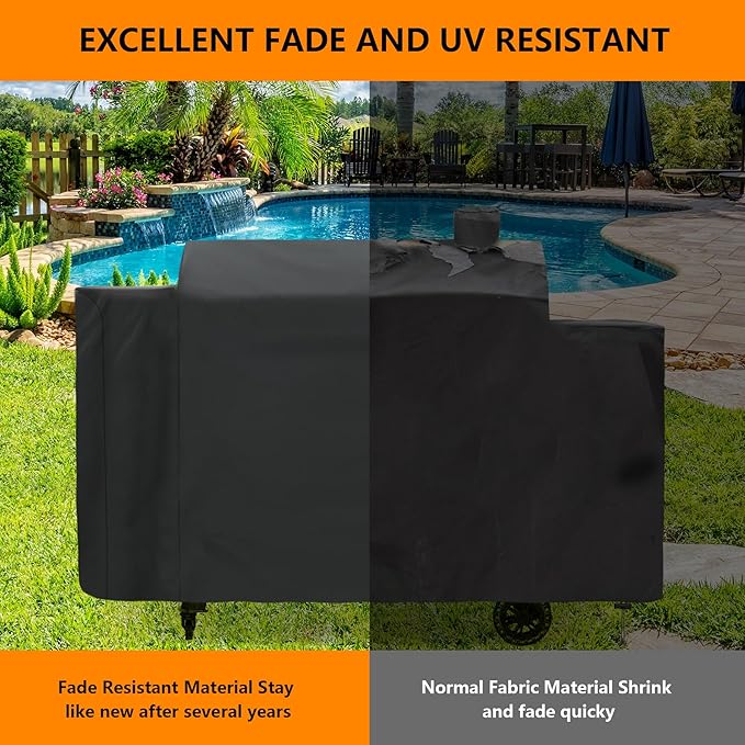 Grill Cover for Pit Boss 1100 Pro Series 1260 Triple-Function Combo Grill PB1100PSC2,PB1100PSC1,Sportsman 1230,Competition 1230CS1,Navigator 1230G Pellet Grill,Heavy Duty Waterproof Smoker Cover,Black