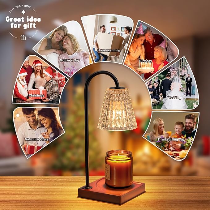 Hong-in Candle Warmer Lamp with Timer-Dimmable Candle Warmer, Birthday Gifts for Women,House Warming Gifts New Home Bedroom Decor,Wax Warmer for Scented Wax Jar Candles