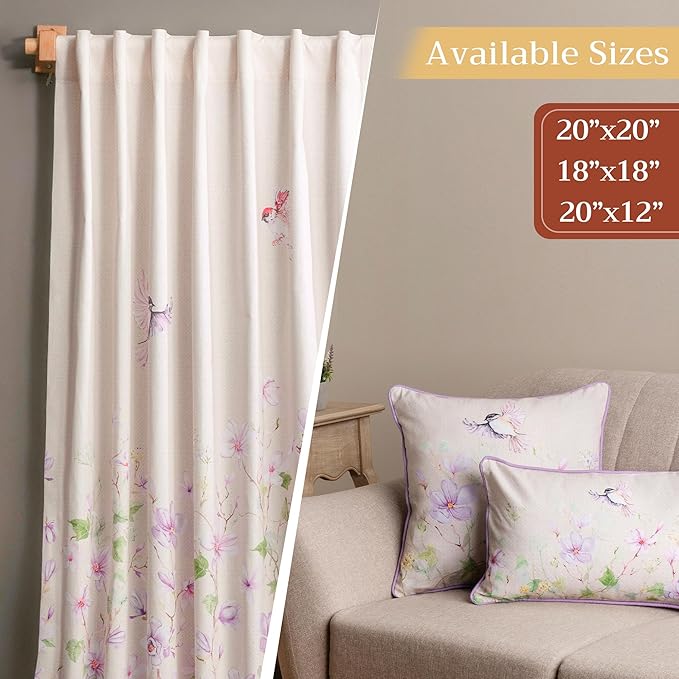 Maison d' Hermine Decorative Pillow Covers 12x20 Inch Rectangle 100% Cotton Throw Pillow Covers with Invisible Zipper for Living Room Couch, Chair, Sofas, Bedroom, Home (Magnolia Mornings)