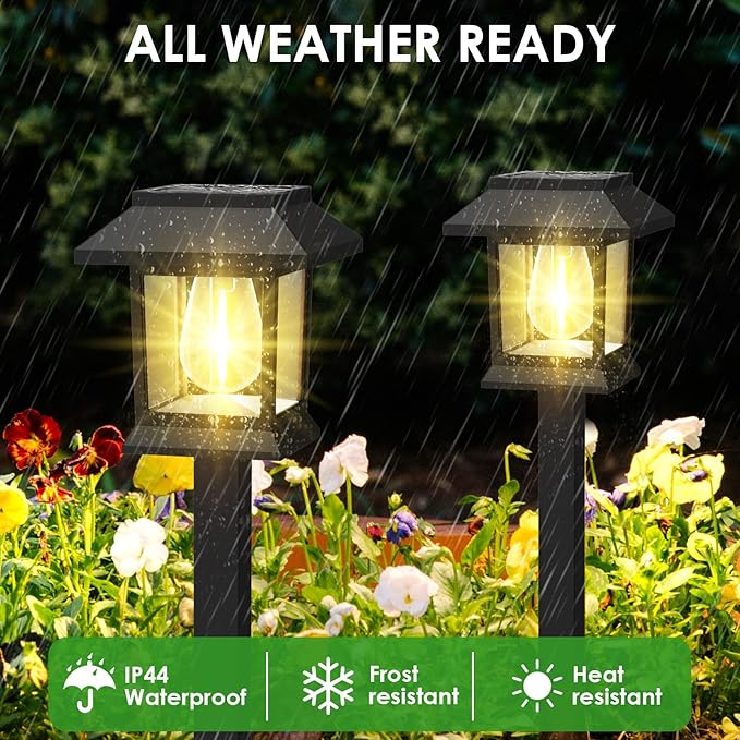 Solar Pathway Lights Outdoor, 12 Pack Upgraded LED Waterproof Solar Lights Outdoor, Landscape Lighting for Outside Driveway Garden Walkway Path Yard Lawn Décor, Warm White