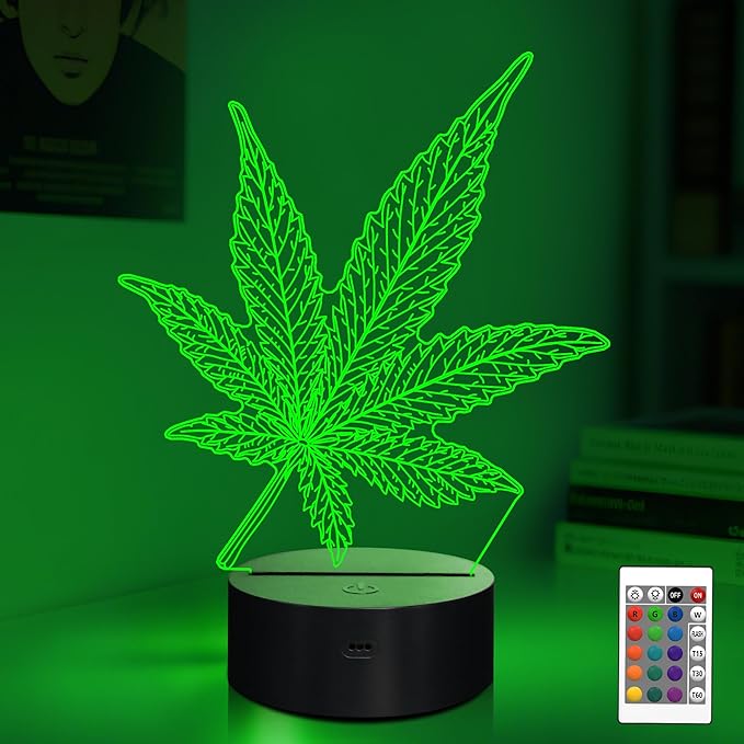 3D Leaf LED Light 16 Color Changing Table Light Night Light with Remote Control 16 Colors Changing Table Desk Bedroom Decor Optical Home Room Store Decoration