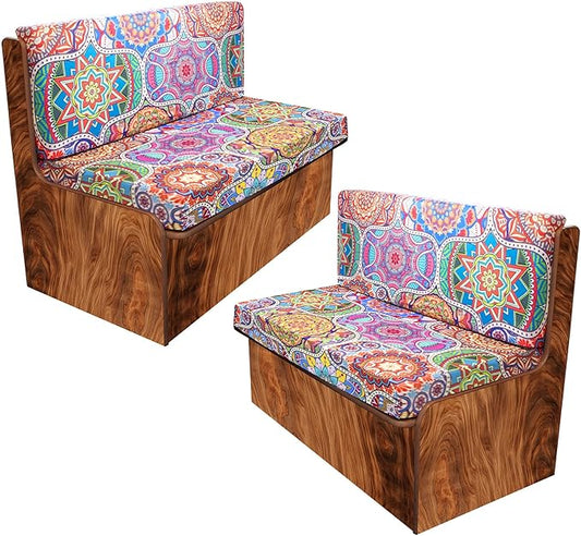 Rv Dinette Cushion Covers,Printing Stretchable Camper Cushion Cover,RV Cushion Slipcover,Rv Couch Cover Replacement for RV Camper Car Bench,2 Backrest Covers and 2 Bench Covers (Bohemia)