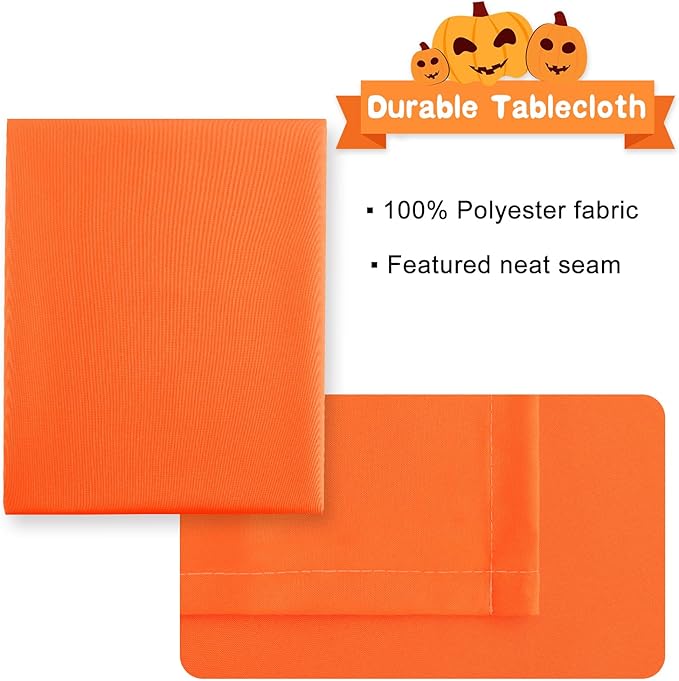 Hiasan Pumpkin Orange Rectangle Tablecloth - Waterproof and Spillproof Washable Fabric Table Cloth for Dining Room Kitchen Party and Outdoor, 60 x 84 Inch