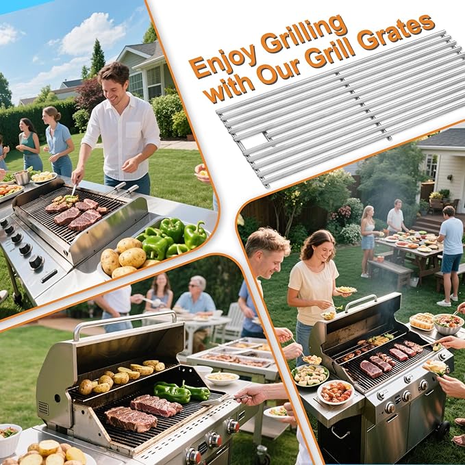 Grill Grate Replacement Parts for Blaze Grill 3, 4, 5 Burner Blaze Grill Models,18 x 7-3/8(3/8" Triangle Rod 4 PC)