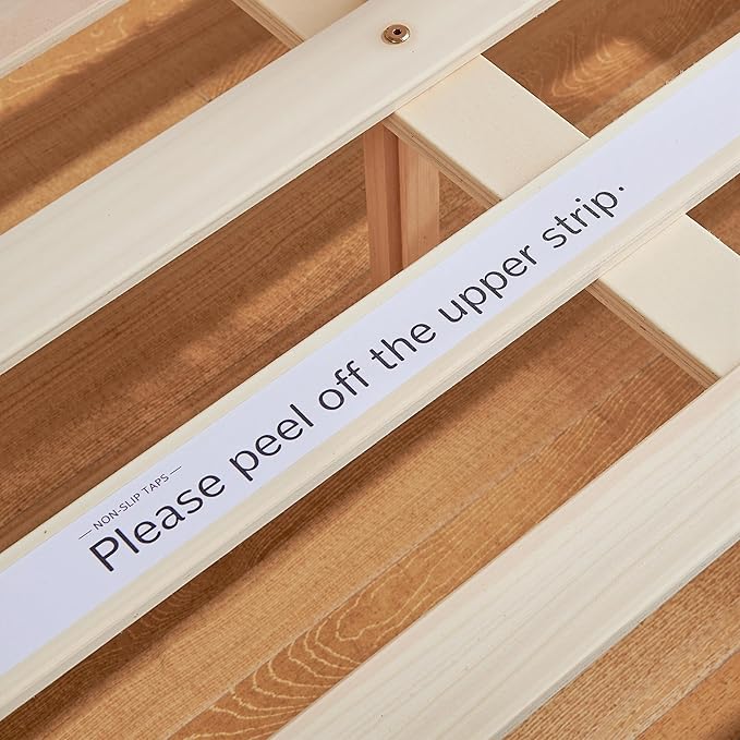 Hokway Wood Twin Bed Frames with Headboard-No Wobble,Noise-Free,Easy Assembly with Precise Holes,12 in Reinforced Center Legs,No Box Spring Needed,Walnut