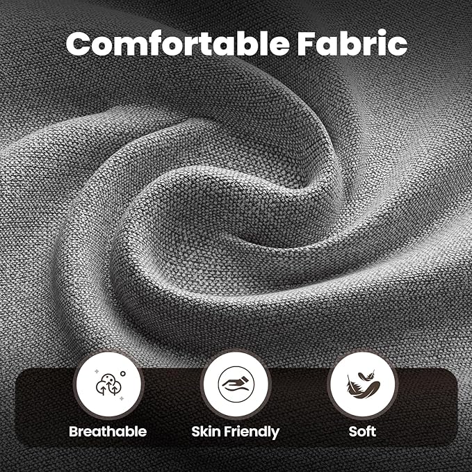 90" Boneless Loveseat Sofa, Cloud Foam Couch, 3 Seater Upholstered Midcentury Mondern Love Seat, Wide Armrest and 4 Pillows for Home Living Room/Small Spaces, No Assembly Required, Grey