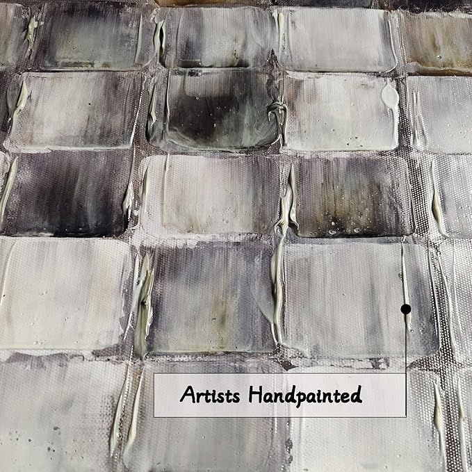 Inpraradiso Large Bedroom Abstract Wall Art: Living Room Modern Picture Square Painting Hand Painted Textured Artwork Kitchen Horizontal Contemporary Canvas Print for Home Office Decor