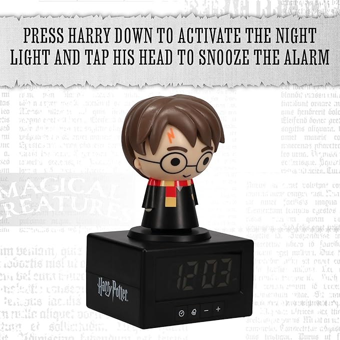 Paladone Harry Potter Digital Alarm Clock, Press Harry Potter for a Lamp or Night Light, Bedside Table Room Decor, Officially Licensed Merchandise