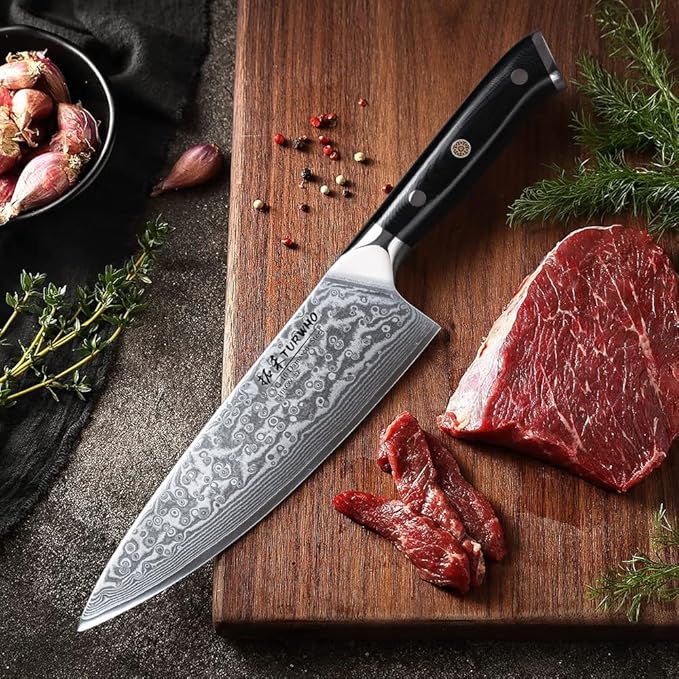 Chef Knife 8 Inch - Classic Damascus Pattern Professional Chef's Knives Japanese VG-10 Steel Kitchen Knives