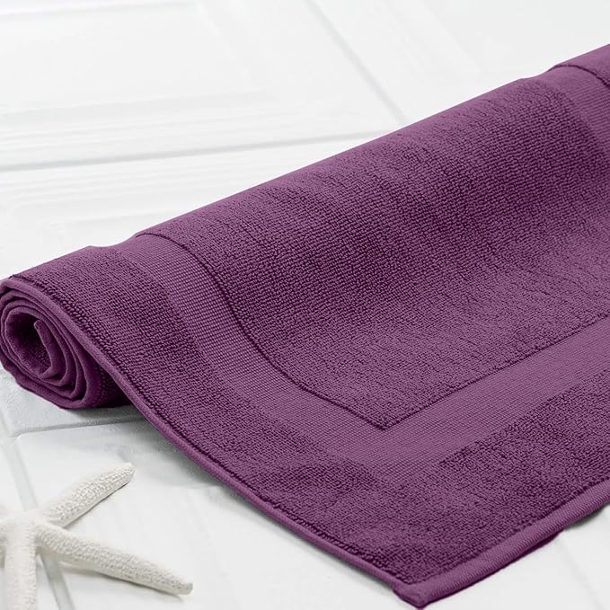 DAN RIVER Classic Bath Mat - Purple Passion, 100% Ring Spun Cotton, Pack of 2, 21x34 inches, 800 GSM, Non-Slip, Absorbent, Quick Drying, Machine Washable Bathroom Floor Mats for Shower, Kitchen & Bath