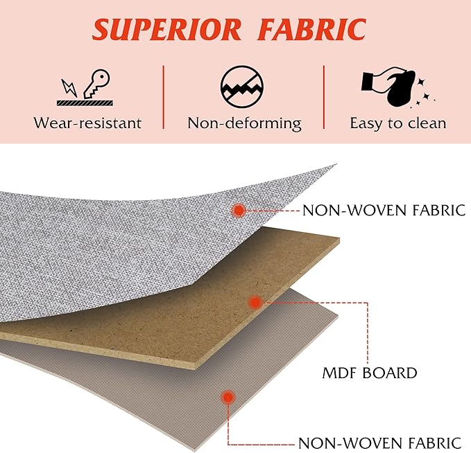 WLIVE Fabric Dresser for Bedroom, 6 Drawer Double Dresser, Storage Tower with Fabric Bins, Chest of Drawers for Closet, Living Room, Hallway, Light Grey